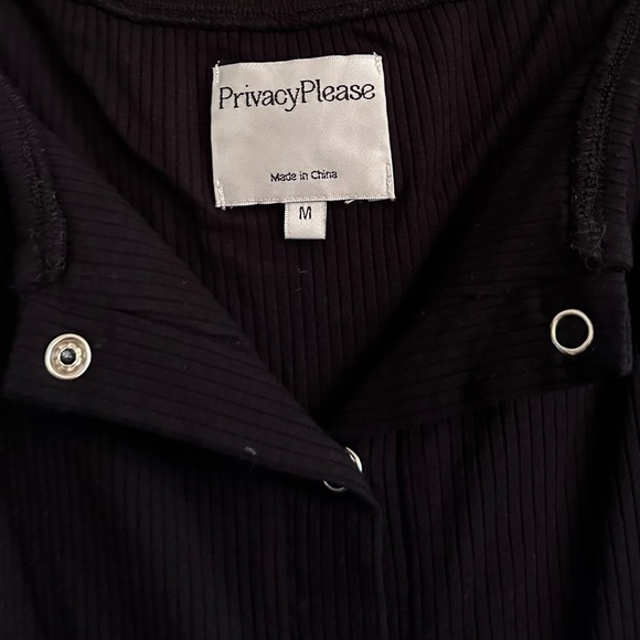 Privacy Please Black Midi Dress with Snap Buttons - Picture 4 of 4